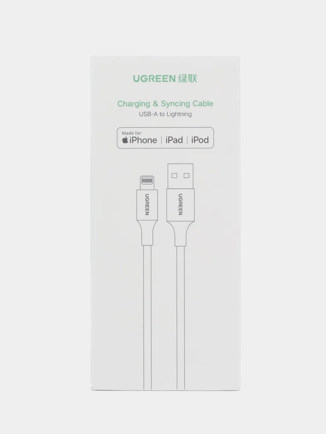 Черный кабель зарядки UGREEN MFi USB Lightning для iPhone Apple Айфон 2.4A