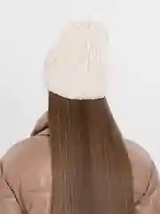 Бежевый шапка женская с флисом