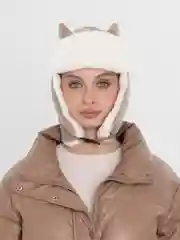 Хаки шапка ушанка с ушками