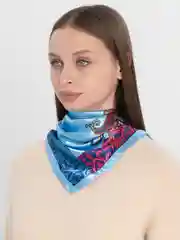 Голубой бандана,платок женский,повязка на голову,шарф, повязка для волос,косынка на голову 50*50