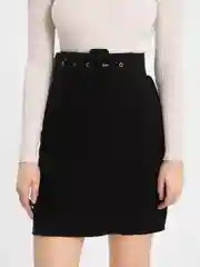 Черный мини юбка с поясом