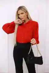 Рубашка женская, классическая повседневная офисная в горох