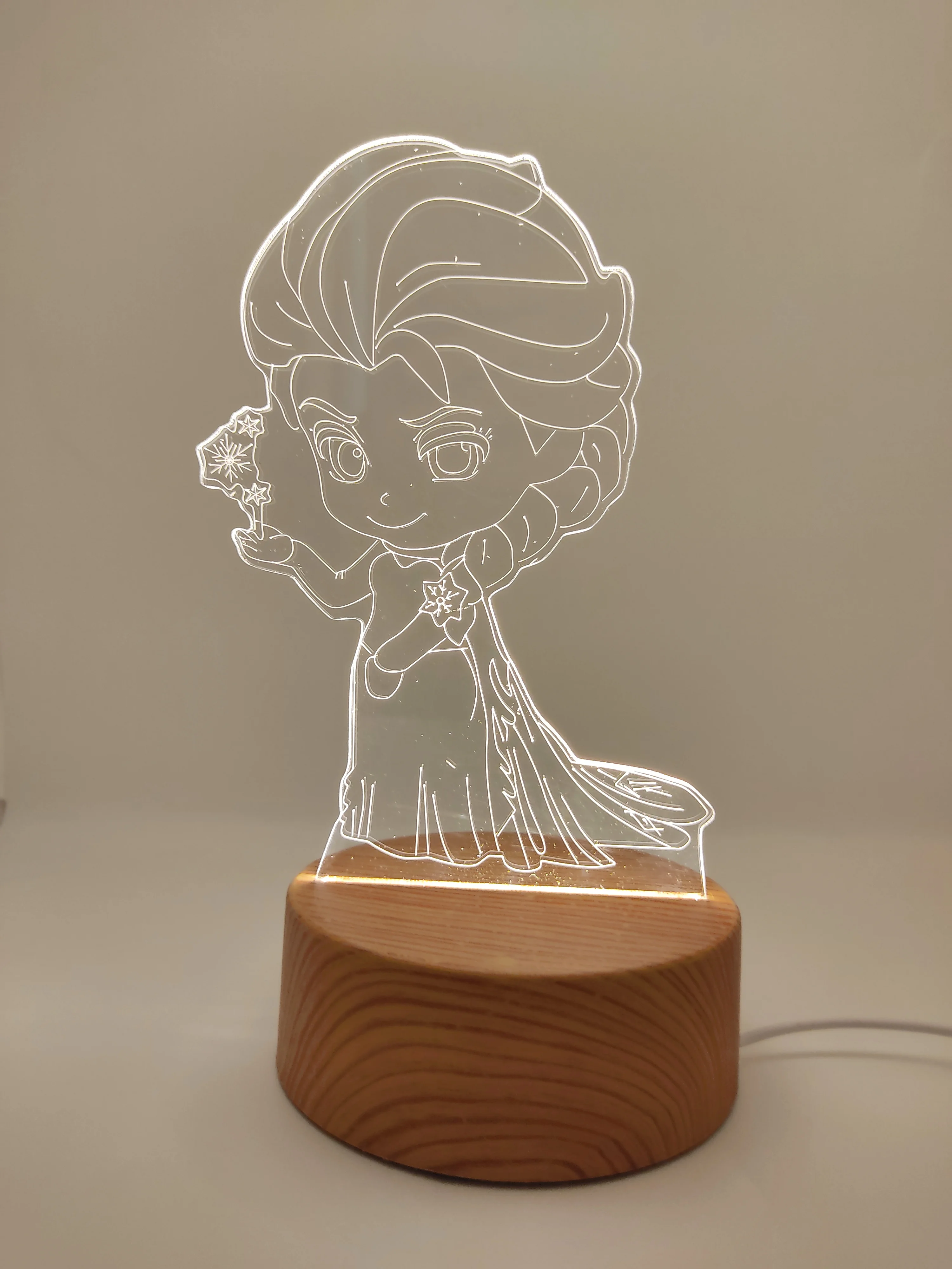 Желтый подарочный 3D светильник-ночник, с кнопкой вкл/выкл, питание USB, подарок на 8 марта