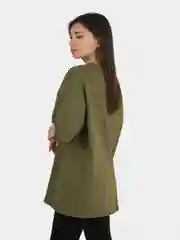 Зелёный хаки футболка женская, оверсайз, удлиненная