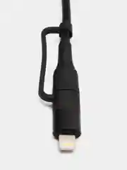 Черный кабель 4-в-1, USB - 8 pin, Type-C, USB HOCO U101, 1.2м, 3.0А, зарядка + передача данных