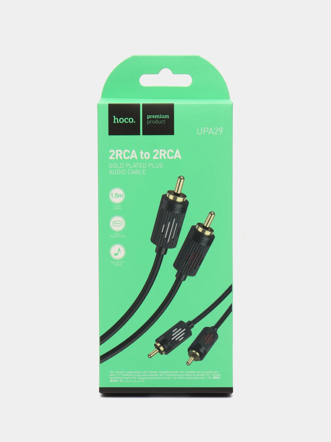 ТЮЛЬПАН Кабель hoco UPA29 2RCA -2RCA 1.5м ДЛЯ АУДИООБОРУДОВАНИЯ