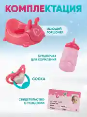 Кукла Пупс 25см с музыкальным горшком (пьет, писает)