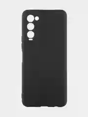 Черный силиконовый чехол BROSCORP для Tecno Camon 18, 18P матовый тонкий, бортик вокруг камер