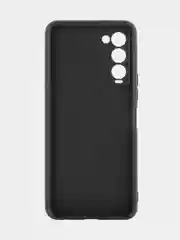 Черный силиконовый чехол BROSCORP для Tecno Camon 18, 18P матовый тонкий, бортик вокруг камер
