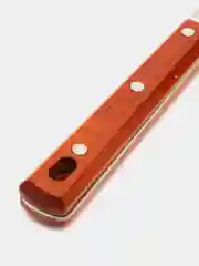 Серебряный половник металический из нержавейки, Шумовка, Вилка с деревянной ручкой 38 см