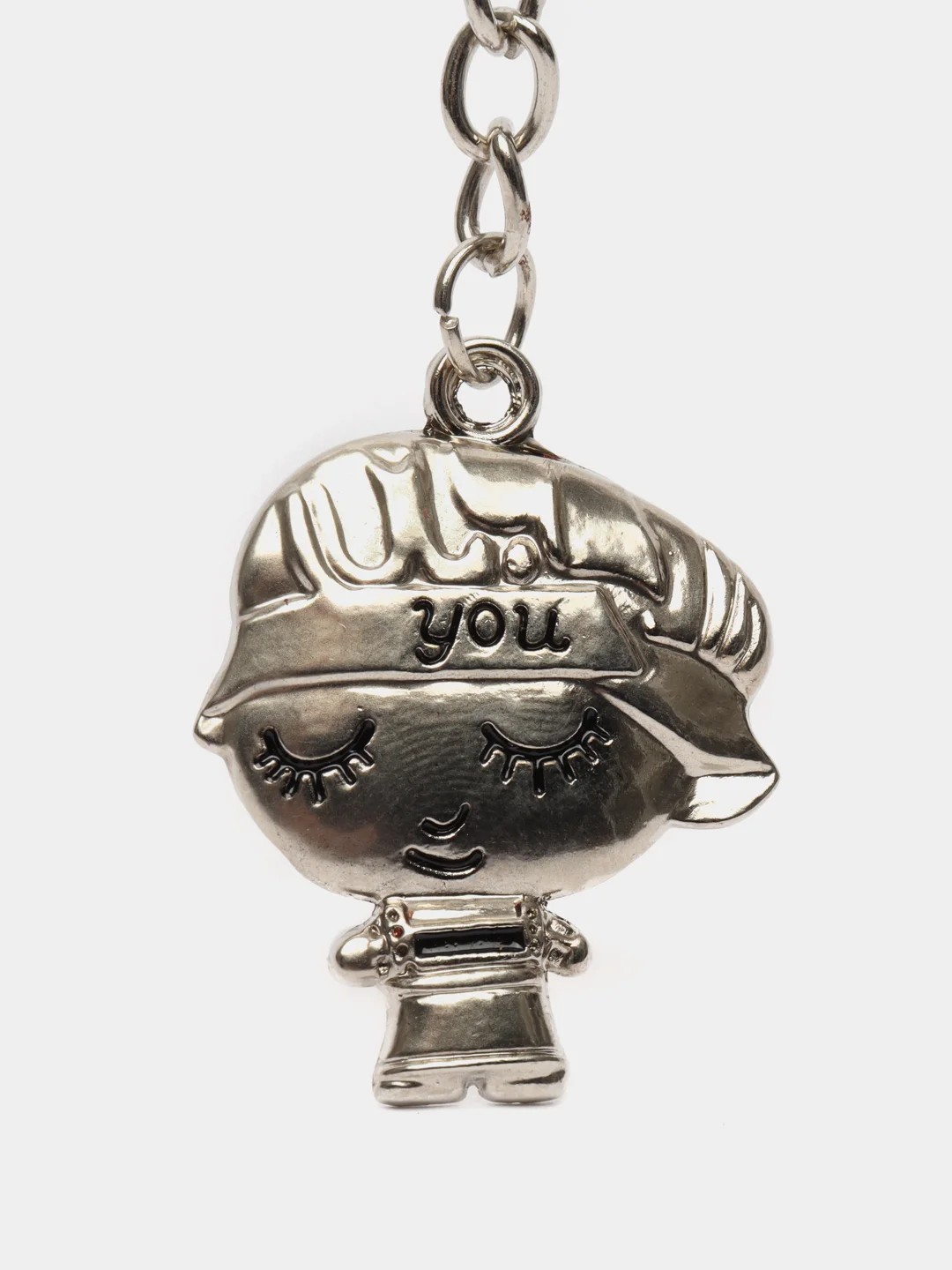 Серый металлик брелки парные металлические LOVE YOU