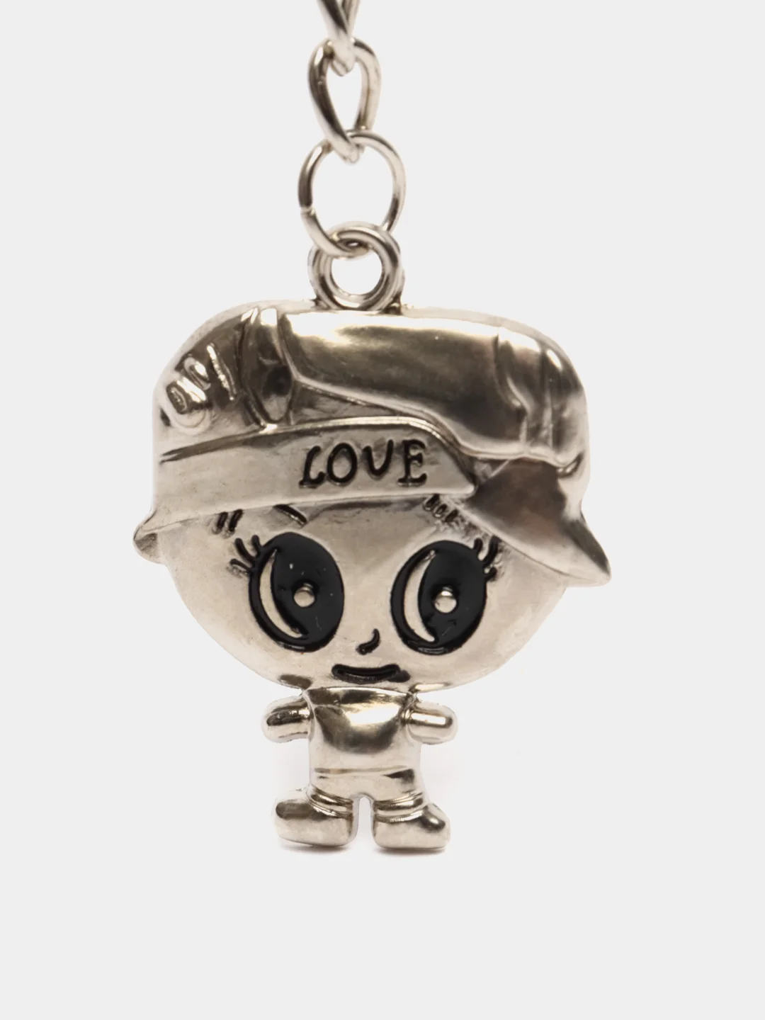 Серый металлик брелки парные металлические LOVE YOU