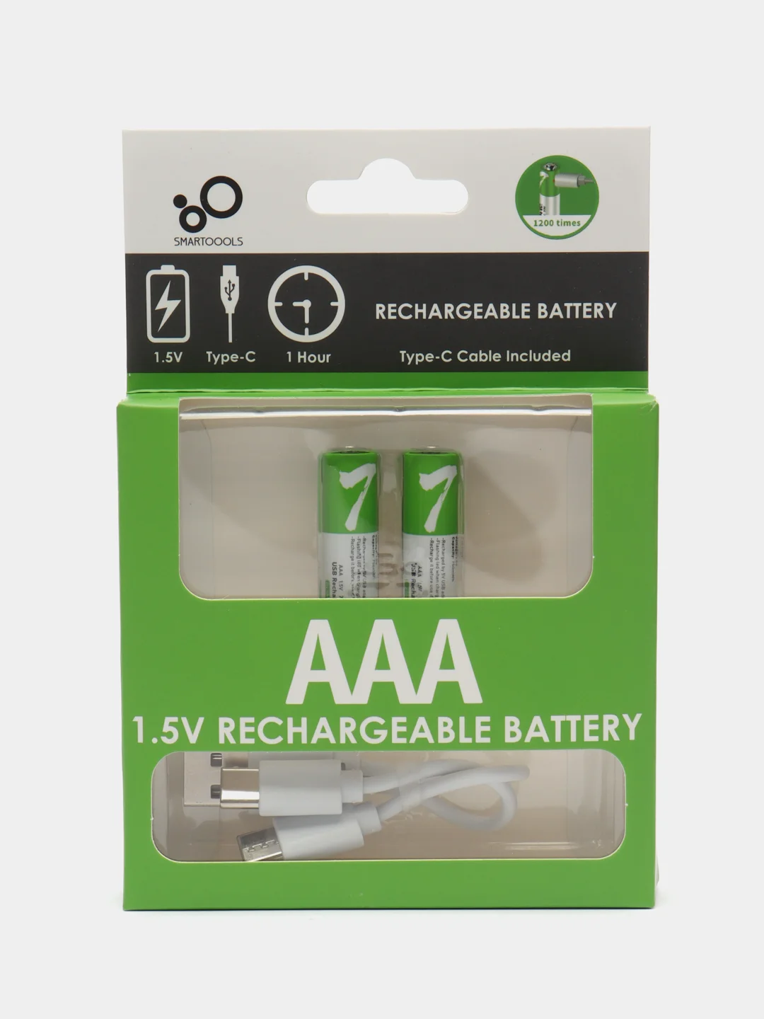 Аккумуляторные батарейки, с зарядкой от USB, мизинчиковые ААА, 1,5 В