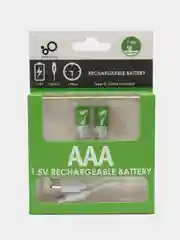 Аккумуляторные батарейки, с зарядкой от USB, мизинчиковые ААА, 1,5 В