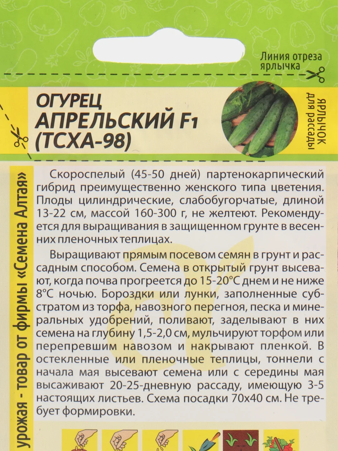 Огурец Апрельский (ТСХА 98) F1 0,3г (Семена Алтая)