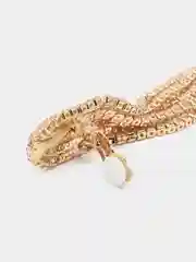 Золотой серьги клипсы длинные со стразами