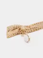 Золотой серьги клипсы длинные вечерние со стразами