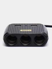 Разветвитель прикуривателя (№1512) 3 входа +  2 USB 3.1А с проводом 12v/24v