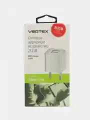 Сетевое зарядное устройство Vertex 2 x USB, блок питания 2.1 А , белый адаптер
