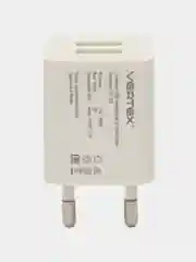 Сетевое зарядное устройство Vertex 2 x USB, блок питания 2.1 А , белый адаптер