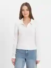 Белый лонгслив женский, базовый, с вырезом, в рубчик, кофта