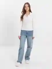 Белый лонгслив женский, базовый, с вырезом, в рубчик, кофта