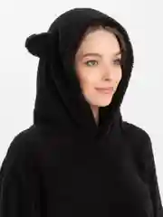 Черный толстовка женская в виде мишки OVERSIZE, худи женское тедди