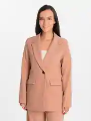 Бежевый костюм BLAZER классический, с прямыми брюками, женский