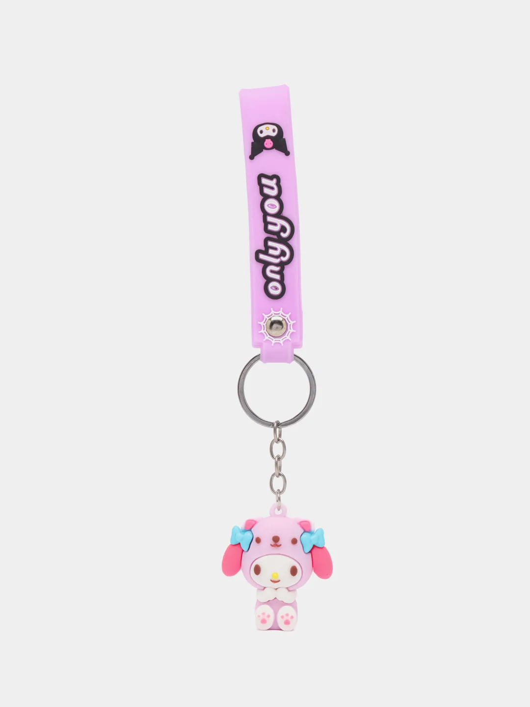 Бордовый брелок My Melody, Kuromi, Sinnamoroll, Hello Kitty