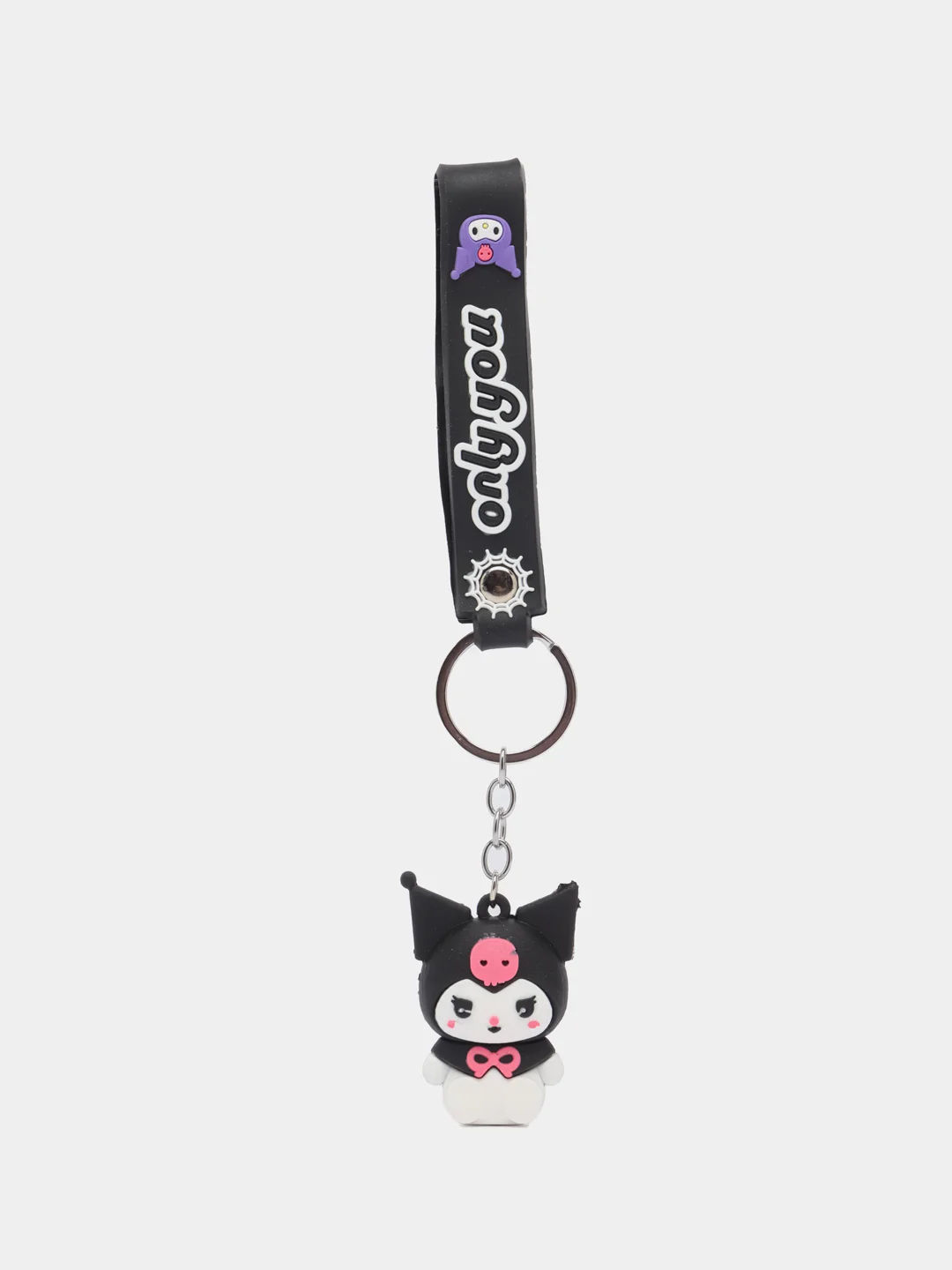 Тёмно-розовый брелок My Melody, Kuromi, Sinnamoroll, Hello Kitty