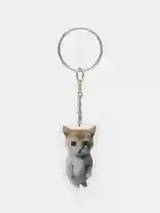 Бежевый меланж брелок для ключей акриловый "Мем кот банан"