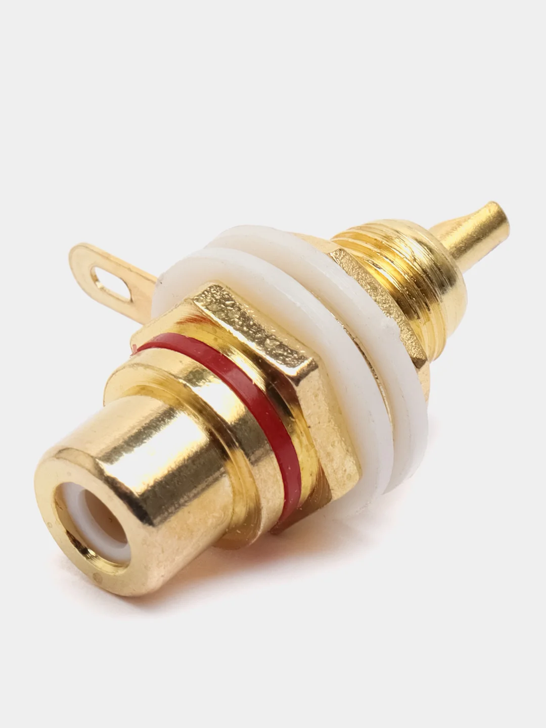 Гнездо на корпус RCA (тюльпан) металл желтый с изолятором