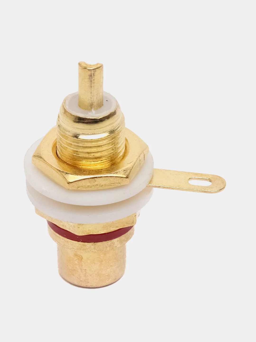 Гнездо на корпус RCA (тюльпан) металл желтый с изолятором