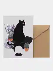 Открытка "Черная кошка"