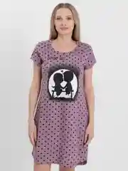 Сиреневый платье-туника домашнее, большие размеры
