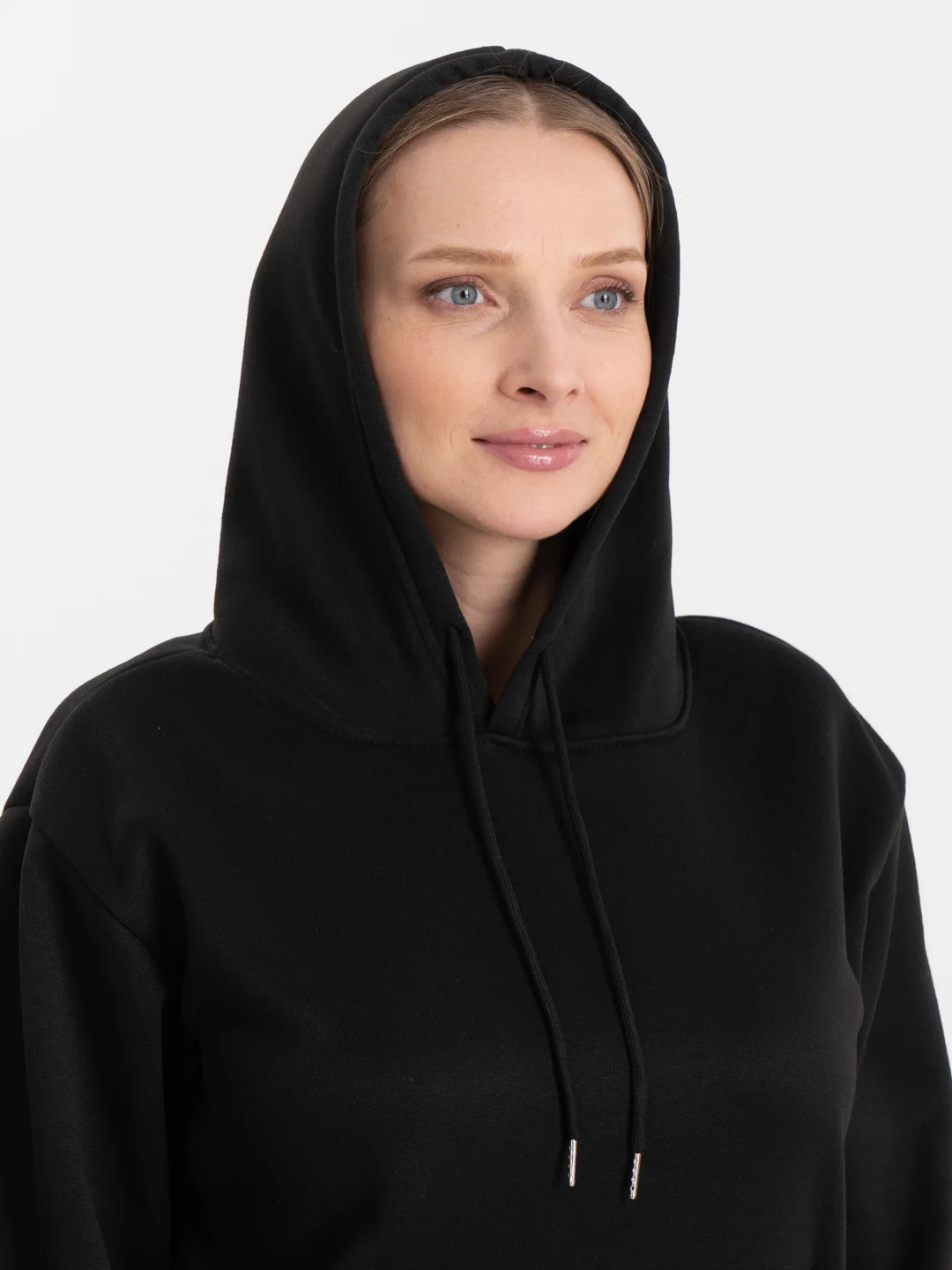 Черный худи унисекс, оверсайз
