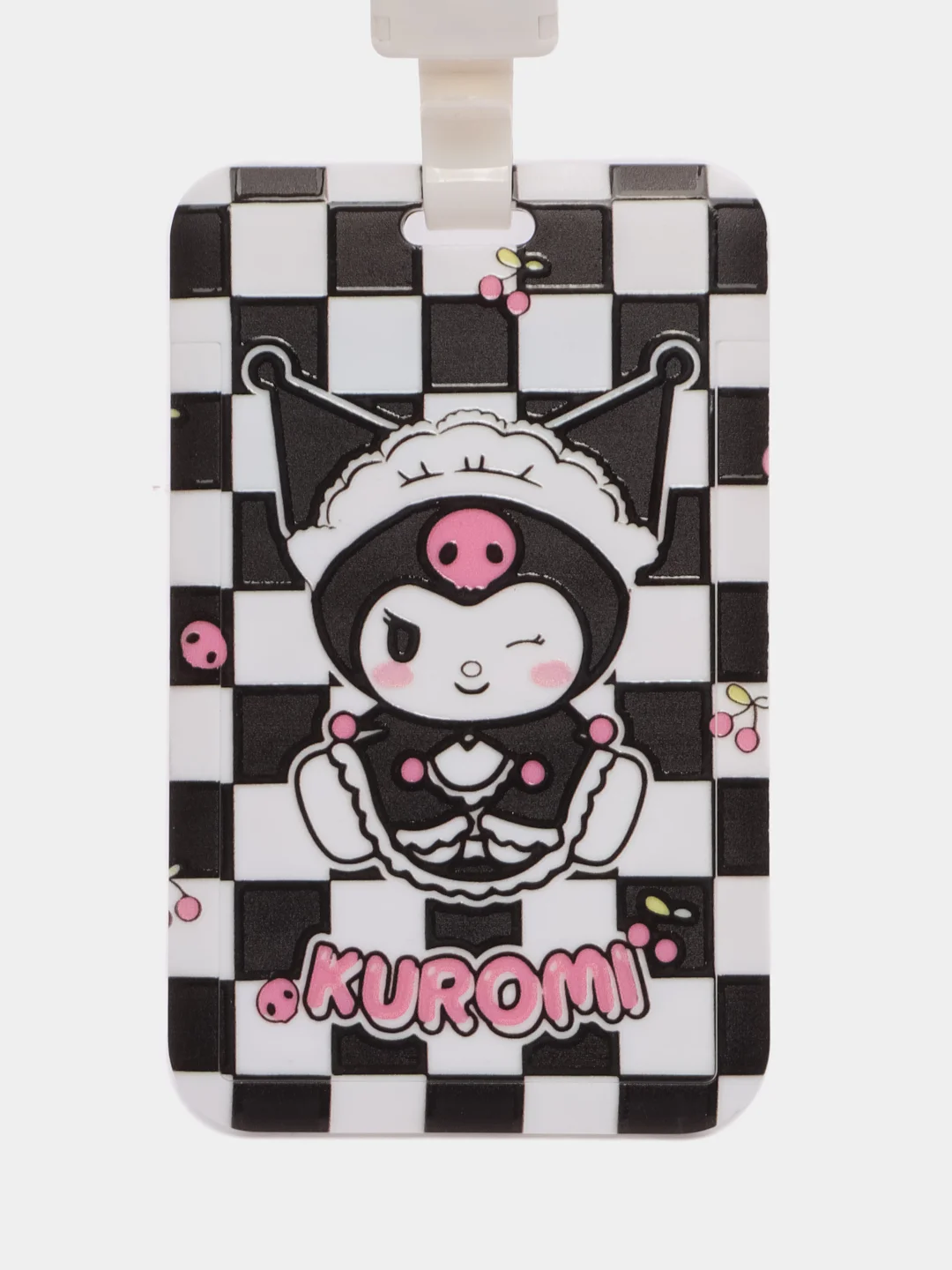Горчичный бейдж пластиковый Куроми, MY MELODY, лента с принтом (карта 8,5*5,5см)