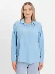 Небесно-голубой рубашка женская