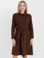 Шоколадный повседневное платье