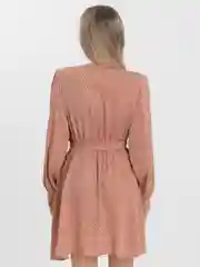 Коралловый меланж платье в горошек, короткое