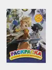 Синий раскраски 210х285, 16 страниц + 2 листа с наклейками по аниме игре Геншин Импакт