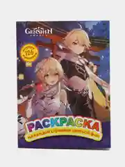 Фиолетовый раскраски 210х285, 16 страниц + 2 листа с наклейками по аниме игре Геншин Импакт