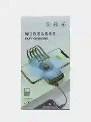 Зеленый powerbank с беспроводной зарядкой / Повербанк с встроенными проводами 10000 / 20000 мАч