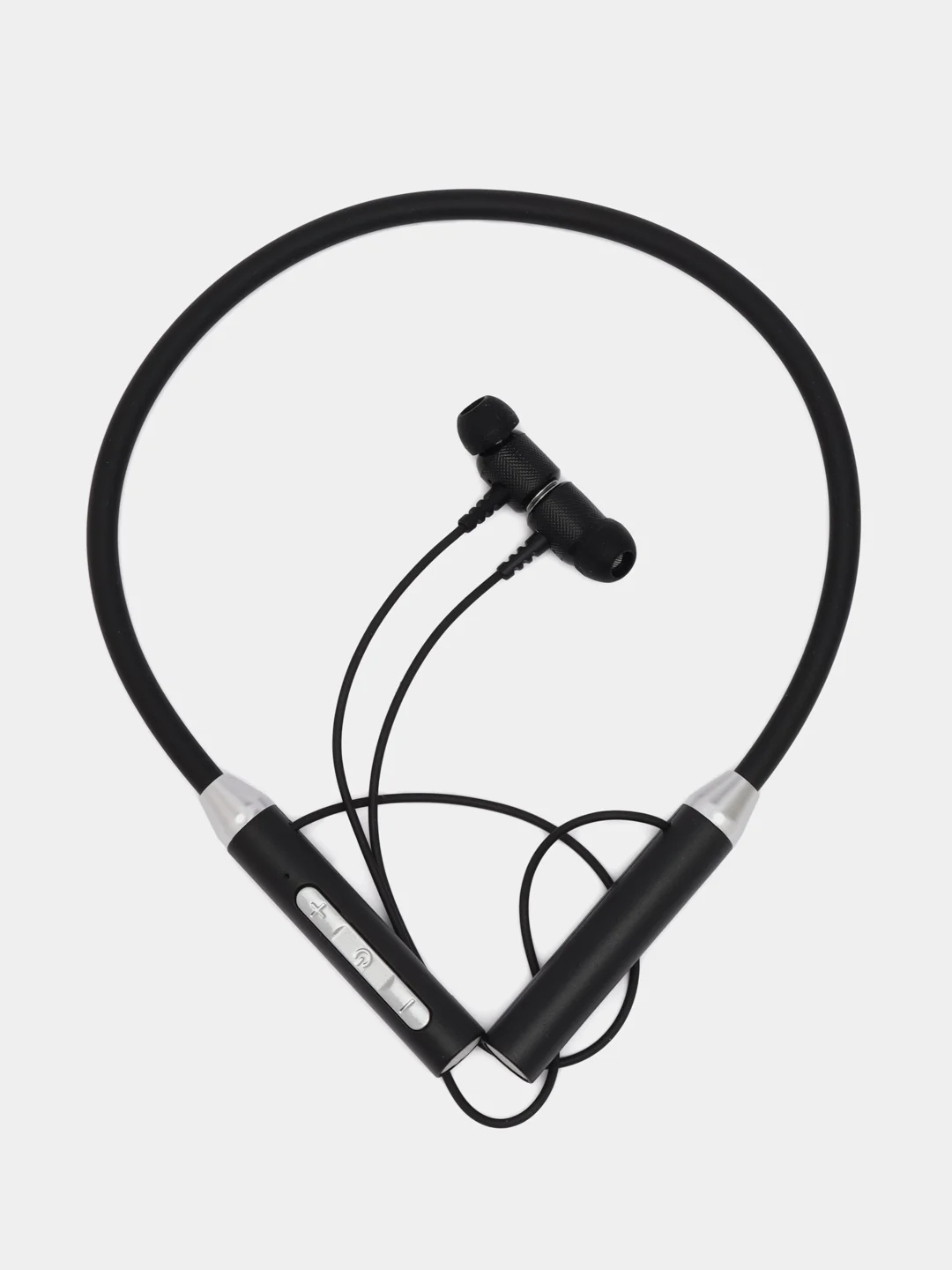 Черный беспроводные наушники блютуз, спортивные на шею с микрофоном, bluetooth наушники