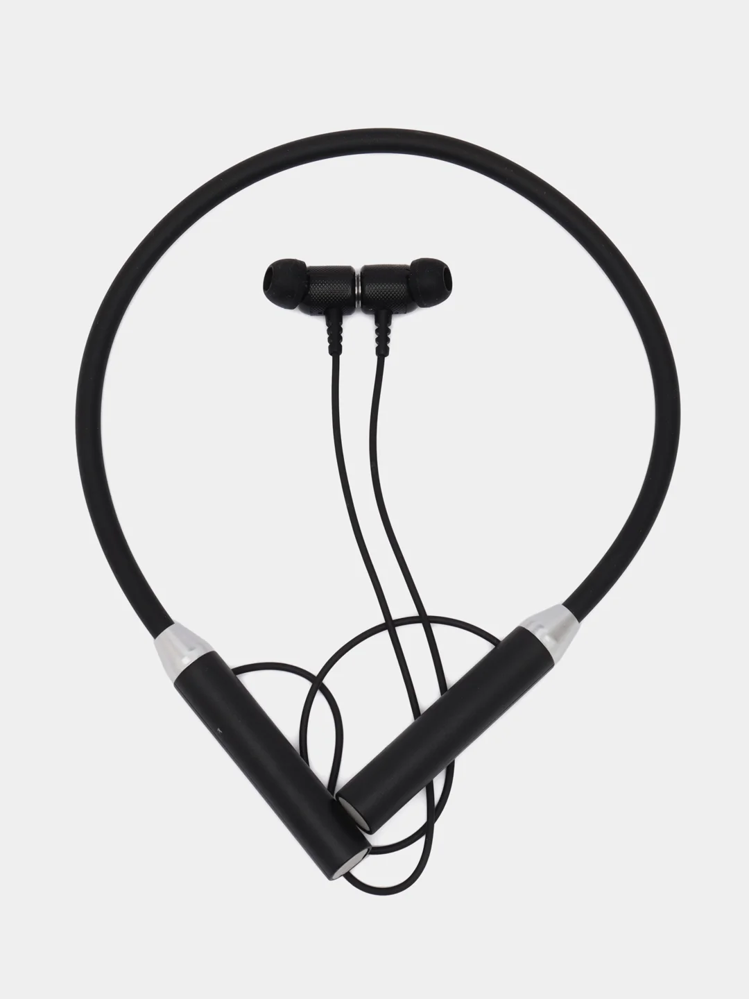 Черный беспроводные наушники блютуз, спортивные на шею с микрофоном, bluetooth наушники
