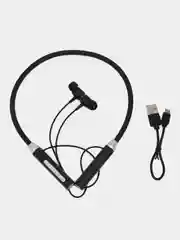 Черный беспроводные наушники блютуз, спортивные на шею с микрофоном, bluetooth наушники