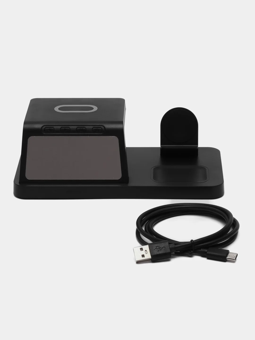 Беспроводная зарядка док-станция Wireless Charger с часами