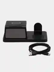 Беспроводная зарядка док-станция Wireless Charger с часами