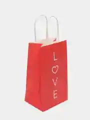 Красный пакет подарочный мини крафт Love, 12 х 21 х 9 см