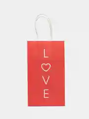 Красный пакет подарочный мини крафт Love, 12 х 21 х 9 см